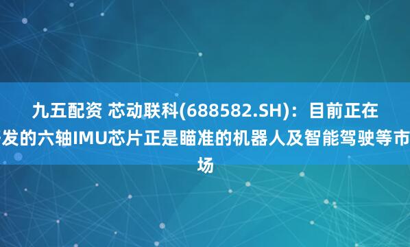 九五配资 芯动联科(688582.SH)：目前正在研发的六轴IMU芯片正是瞄准的机器人及智能驾驶等市场