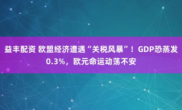 益丰配资 欧盟经济遭遇“关税风暴”！GDP恐蒸发0.3%，欧元命运动荡不安