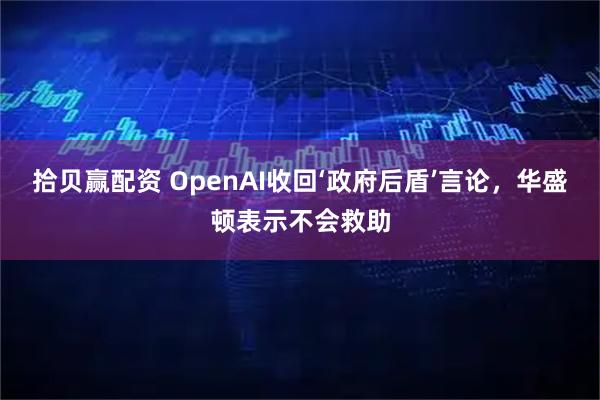 拾贝赢配资 OpenAI收回‘政府后盾’言论，华盛顿表示不会救助